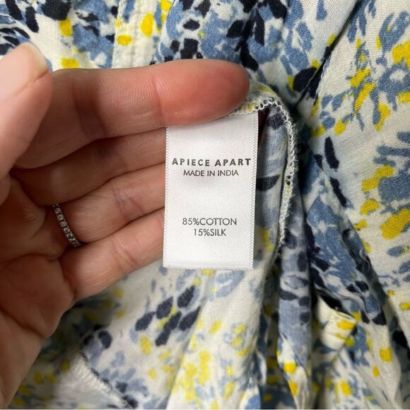 Apiece Apart Silk Blend Button Front Top 4 - Picture 5 of 6